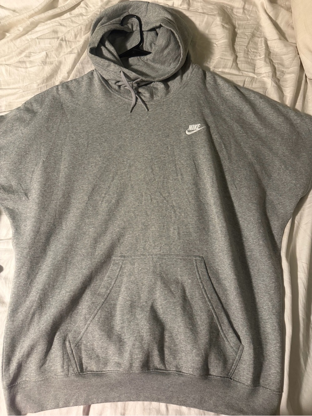 Nike Heather Gray Pullover Hoodie with Chest Swoosh